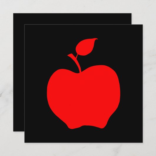 Invitation Pomme noire et rouge (Devant / Derrière)