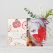 Invitation Pomme Picking Party rose fille Anniversaire Photo (Debout devant)