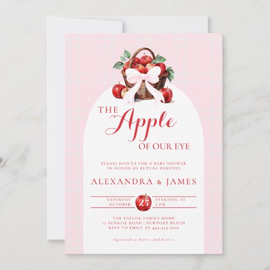 Invitation Pomme Récolte Bow Boho Arch Coed Automne Fille Dou (Devant)