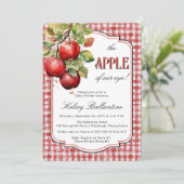 Invitation Pomme rustique de notre Baby shower oculaire (Debout devant)