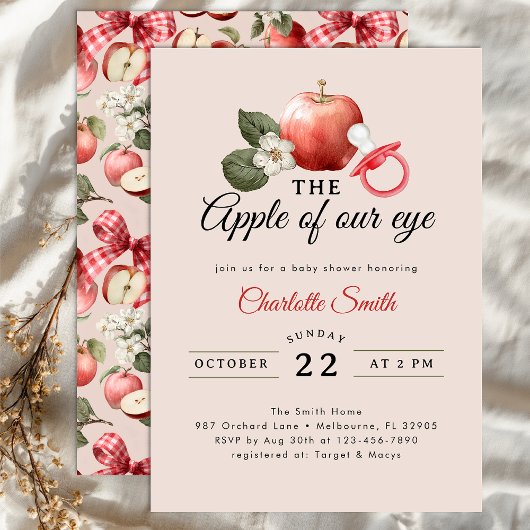 Invitation Pomme rustique de notre Baby shower oculaire Invit