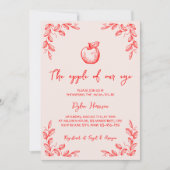 Invitation Pomme Tirée À La Main De Notre Baby shower D'Autom (Devant)