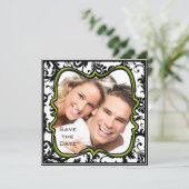 Invitation Pomme vert Damask tournois mariage Enregistrer la  (Debout devant)