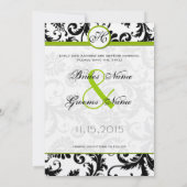 Invitation Pomme vert Damask tournois mariage Enregistrer la (Dos)