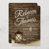 Invitation Pommes à lanterne et cônes à pin Mariage rustique  (Devant / Derrière)