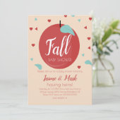 Invitation Pommes Coeurs Confetti Baby shower d'automne (Debout devant)