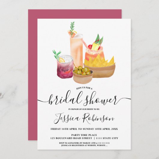 Invitation Pommes de terre modernes à l'aquarelle (Devant / Derrière)