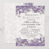 Invitation Pommes florales violettes printemps douche nuptial (Devant / Derrière)