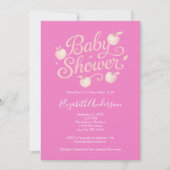 Invitation Pommes roses Baby shower bébé fille (Devant)