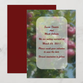 Invitation Pommes Rouges Sur L'arbre Mariage Sauvegarder La D (Devant / Derrière)
