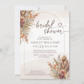 Invitation pompas à fleurs herbe boho nuptiale (Devant)