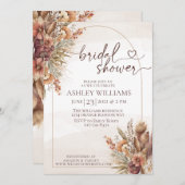 Invitation pompas à fleurs herbe boho nuptiale (Devant / Derrière)