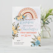 Invitation Pompas Moderne Grass Retro Rainbow Boho Anniversai (Debout devant)