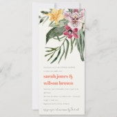 Invitation Pomper Blush Boho Tropical Floral Couples Douche (Devant)