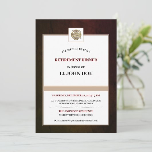 Invitation Pompier (Debout devant)