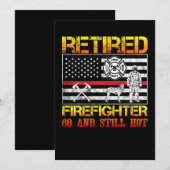 Invitation Pompier à la retraite 60e Anniversaire Ligne rouge (Devant / Derrière)