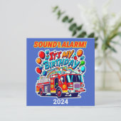 Invitation Pompier Anniversaire Son Alarme Pompier (Debout devant)