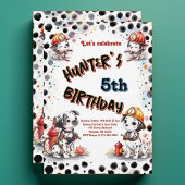 Invitation Pompier Dalmatien repéré Anniversaire