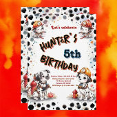 Invitation Pompier Dalmatien repéré Anniversaire