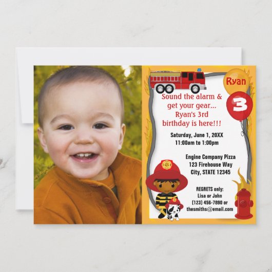 Invitation Pompier d'incendie FFP03B (Devant)