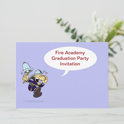 Invitation Pompier d'invitation de fête de remise des (Debout devant)