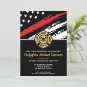 Invitation Pompier Diplôme de la Ligne Rouge Flag Flaman (Debout devant)