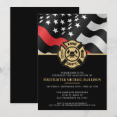 Invitation Pompier Fire Academy Fête de graduation de pompier (Devant / Derrière)