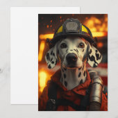 Invitation Pompier héroïque Dalmatie (Devant / Derrière)