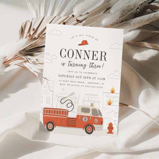 Invitation pompier Invitation d'anniversaire