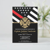 Invitation Pompier Mince Red Line Fête de retraite (Debout devant)