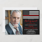 Invitation Pompier moderne - Retraite photo personnalisée (Devant)