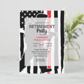 Invitation Pompier Photo American Flag Retirement Party (Debout devant)