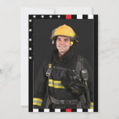 Invitation Pompier Photo American Flag Retirement Party (Dos)