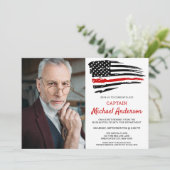 Invitation Pompier Photo personnalisée Pompier Retraite (Debout devant)