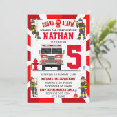 Invitation Pompier pompier Anniversaire Fête de Camion d'ince (Debout devant)