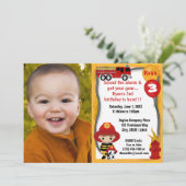 Invitation Pompier Pompier Dalmatien Anniversaire FFP01A (Debout devant)