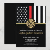 Invitation Pompier Pompier Service de retraite pompier (Devant / Derrière)