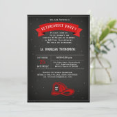 Invitation Pompier Red Black Retraite Party (Debout devant)