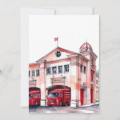 Invitation Pompier Red Fire Truck Baby shower garçon (Dos)