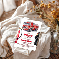 Pompier Red Fire Truck Baby shower garçon