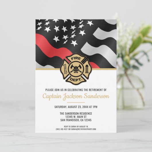 Invitation Pompier retraite pompier pompier (Debout devant)