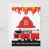 Invitation Pompier rouge Alarme Camion Fournitures d'annivers (Dos)