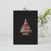 Invitation Pompier sapin de Noël Camion de pompier Xmas Pompi (Debout devant)