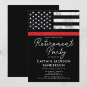 Invitation Pompier Service des incendies Parti de retraite (Devant / Derrière)