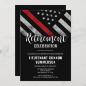 Invitation Pompier Service des incendies Parti de retraite (Devant / Derrière)