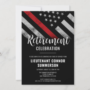 Invitation Pompier Service des incendies Parti de retraite