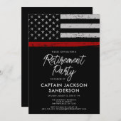 Invitation Pompier Service des incendies Parti de retraite (Devant / Derrière)