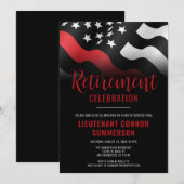 Invitation Pompier Service des incendies Parti de retraite (Devant / Derrière)