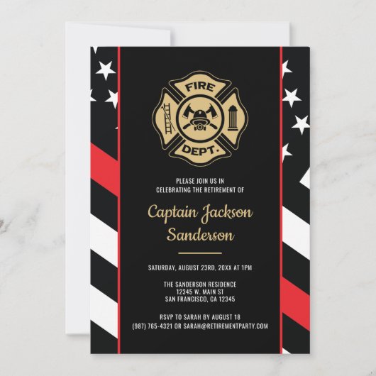 Invitation Pompiers Pompiers Retraite (Devant)