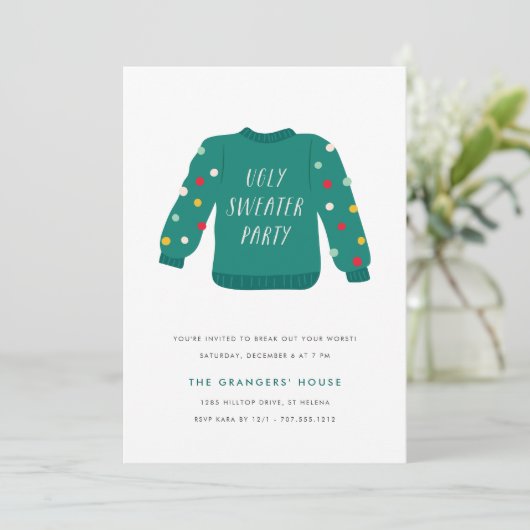 Invitation Pompom Ugly Sweater Party (Debout devant)